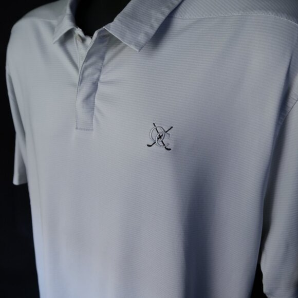 NikeGolf Dri-Fit Gray OC Striped Stretch Performance Polo (XL) NICE ⛳️ - Picture 2 of 9